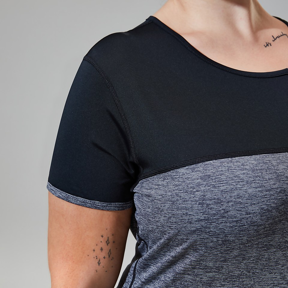 Women's Voyager Tech Tee Short Sleeve Crew - Dark Grey / Black