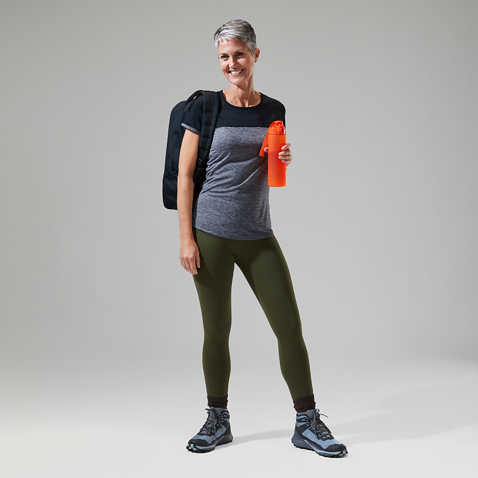 Women's Voyager Tech Tee Short Sleeve Crew - Dark Grey / Black