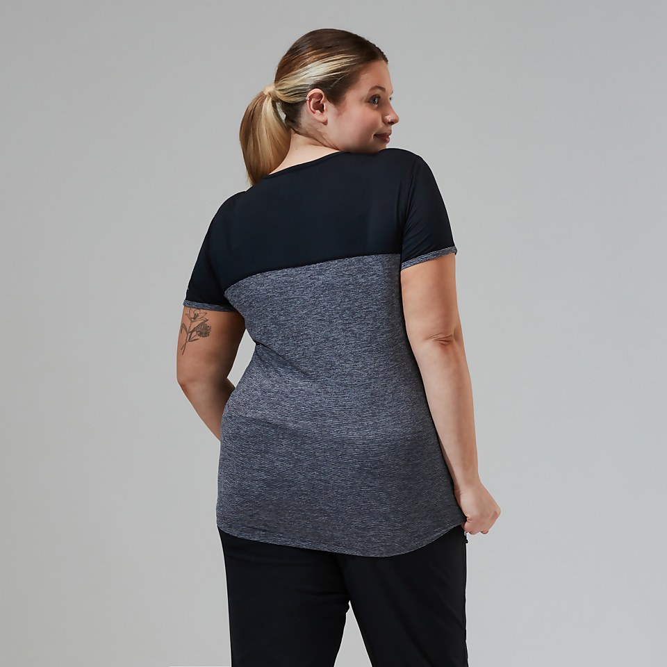 Women's Voyager Tech Tee Short Sleeve Crew - Dark Grey / Black