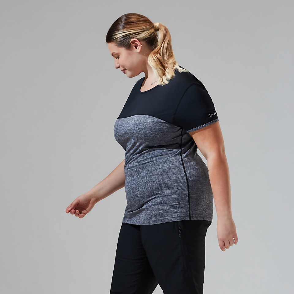 Women's Voyager Tech Tee Short Sleeve Crew - Dark Grey / Black