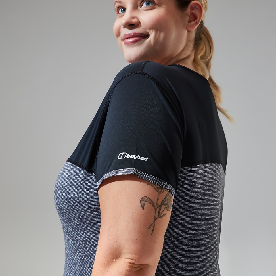 Women's Voyager Tech Tee Short Sleeve Crew - Dark Grey / Black