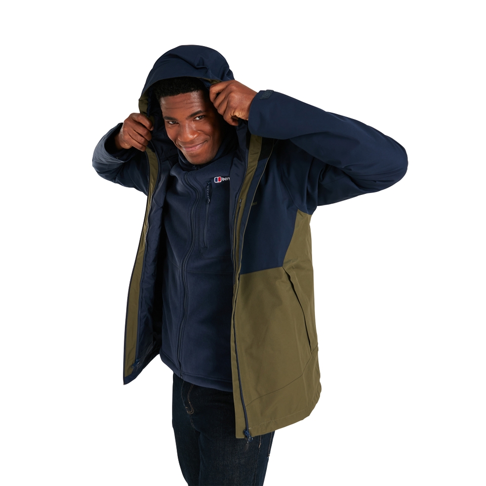 Men's Fellmaster Interactive Waterproof Jacket - Dark Green / Blue