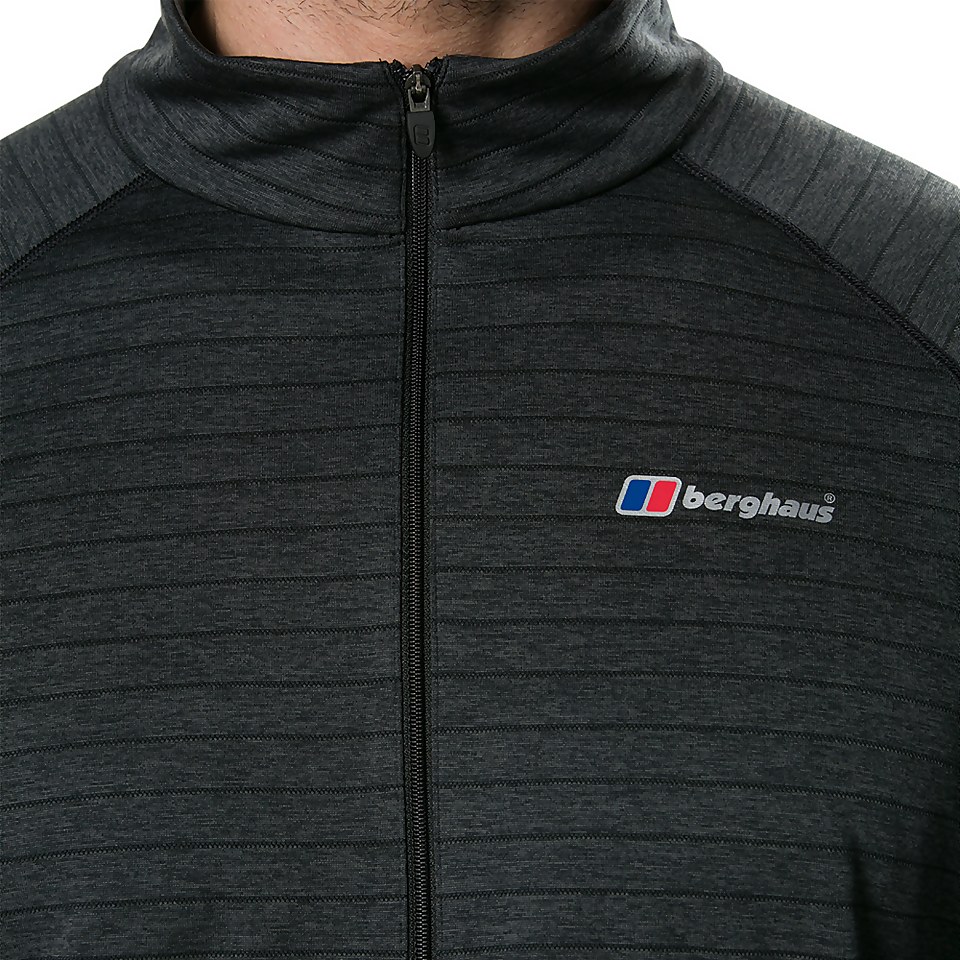 Men's Thermal Tech Tee Long Sleeve Zip Baselayer - Black / Dark Grey