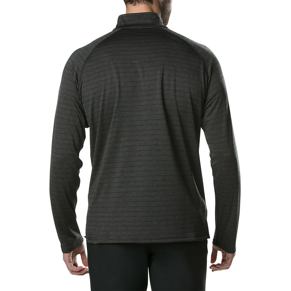 Men's Thermal Tech Tee Long Sleeve Zip Baselayer - Black / Dark Grey