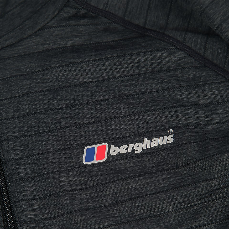 Men's Thermal Tech Tee Long Sleeve Zip Baselayer - Black / Dark Grey
