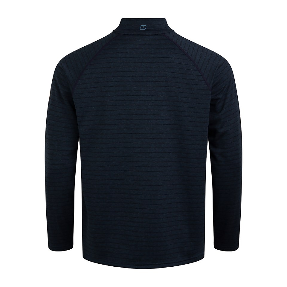 Men's Thermal Tech Tee Long Sleeve Zip Baselayer - Blue