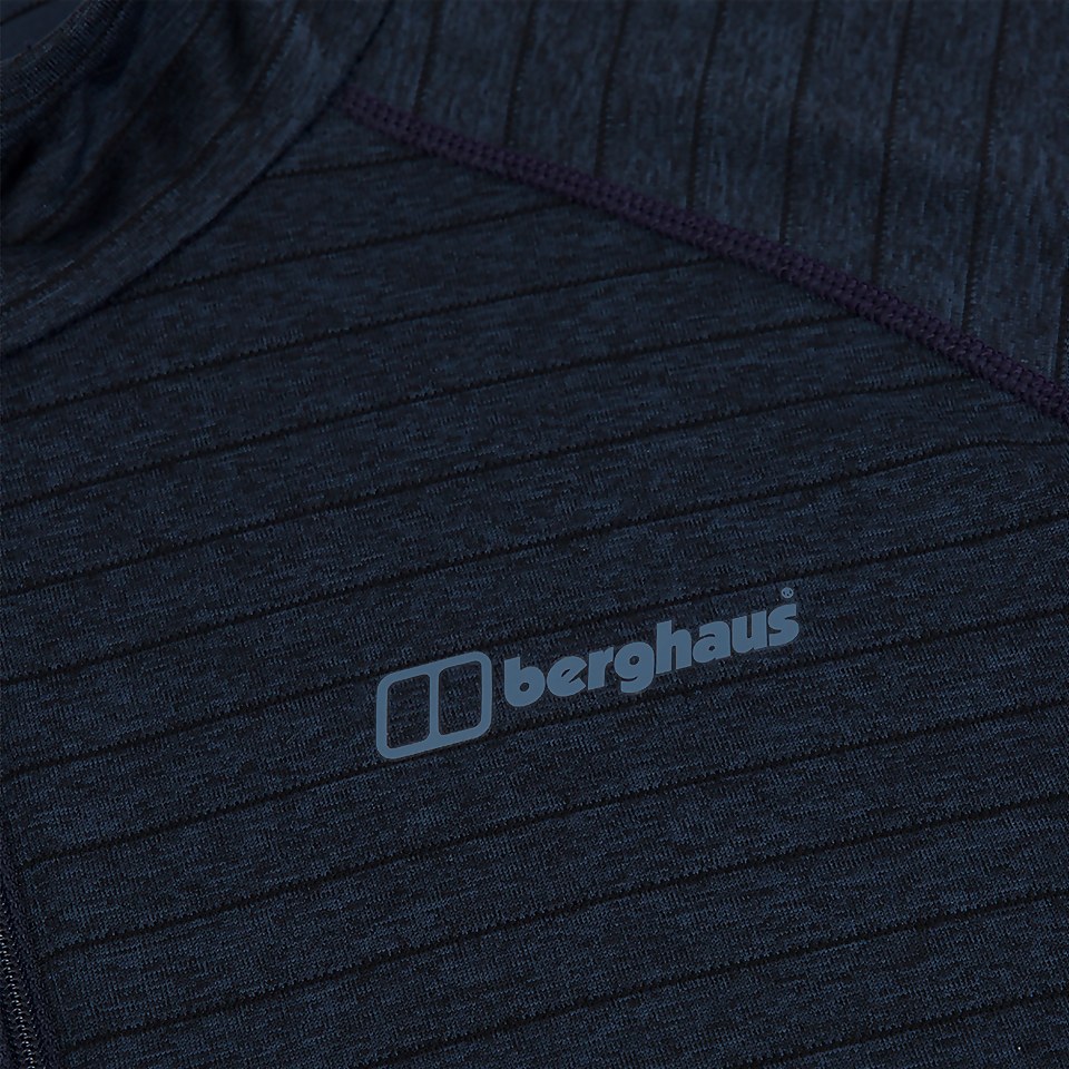 Men's Thermal Tech Tee Long Sleeve Zip Baselayer - Blue