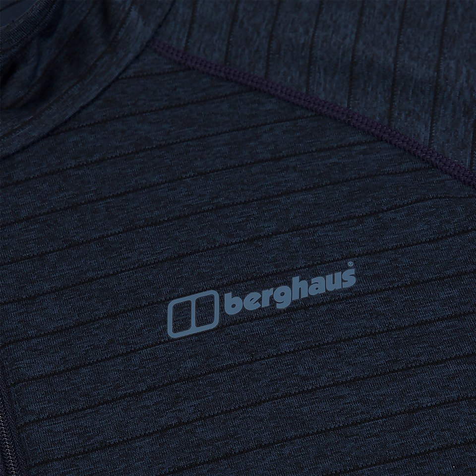 Men's Thermal Tech Tee Long Sleeve Zip Baselayer - Blue