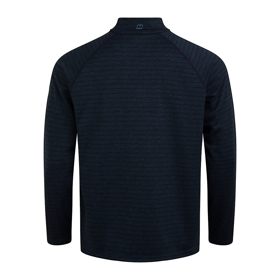 Men's Thermal Tech Tee Long Sleeve Zip Baselayer - Blue
