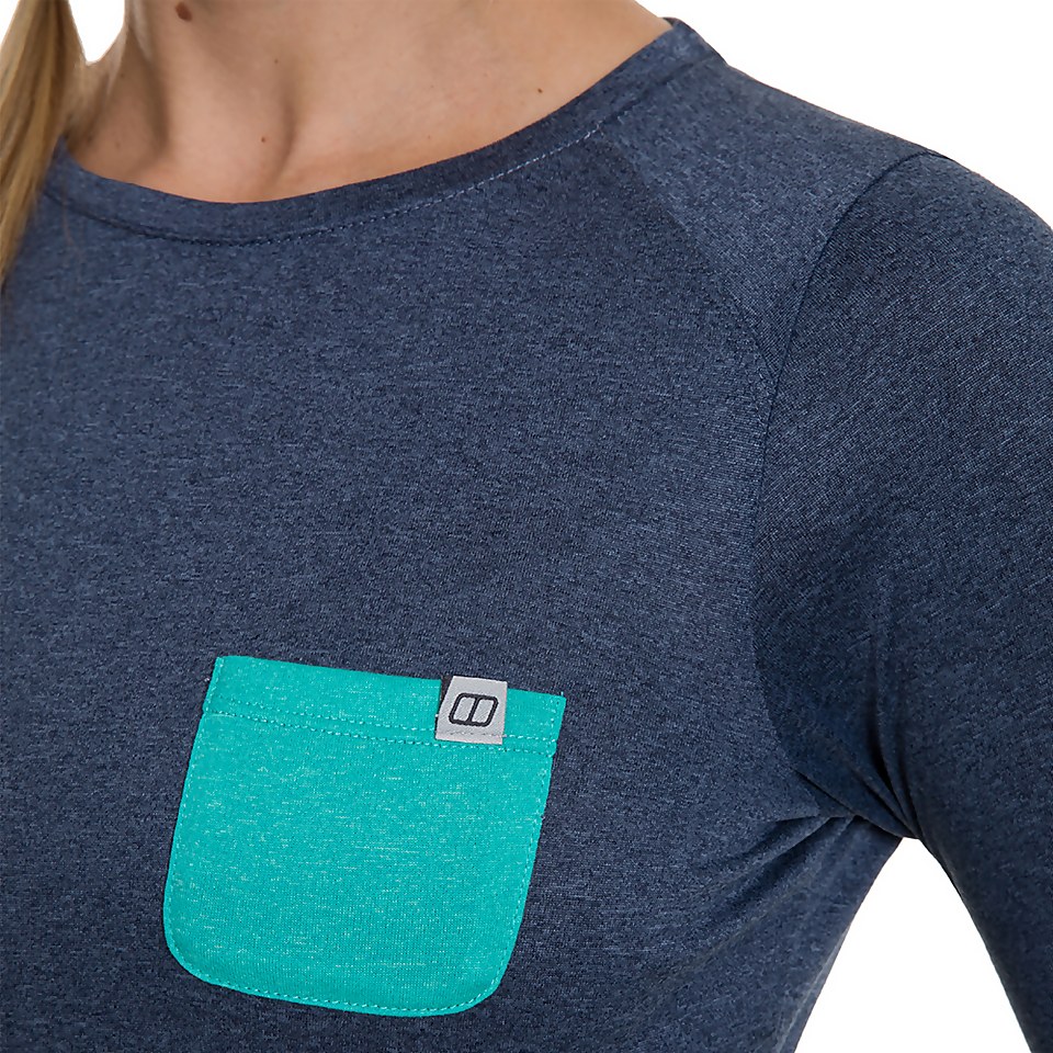 Women's Explorer Tech Tee Long Sleeve Crew - Blue