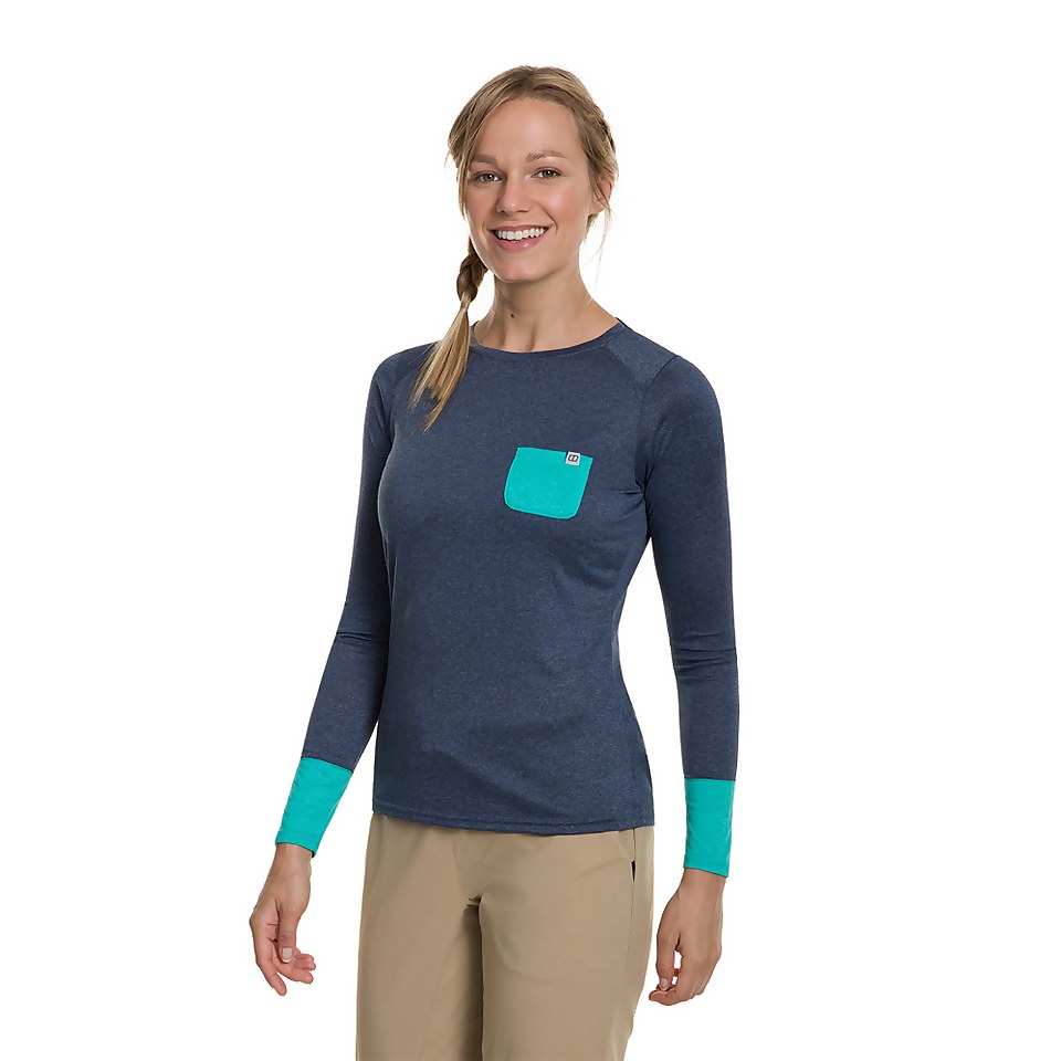 Women's Explorer Tech Tee Long Sleeve Crew - Blue