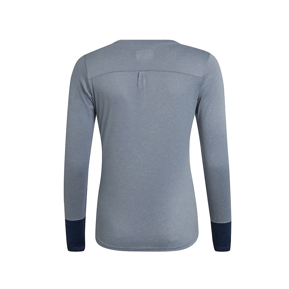 Women's Explorer Tech Tee Long Sleeve Crew - Grey / Blue