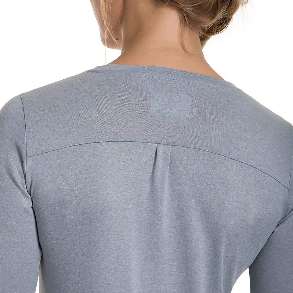 Women's Explorer Tech Tee Long Sleeve Crew - Grey / Blue