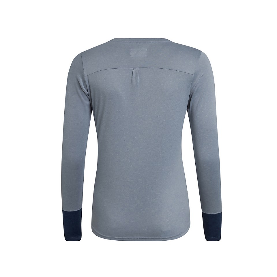 Women's Explorer Tech Tee Long Sleeve Crew - Grey / Blue