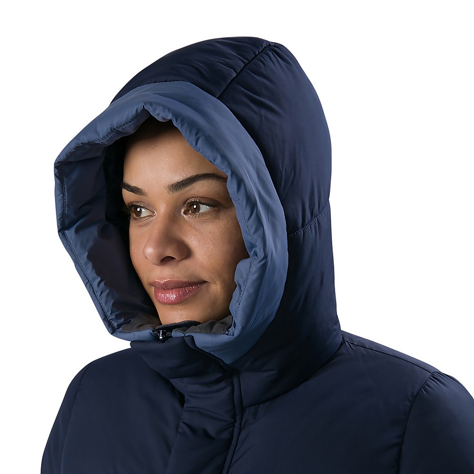 Women's Combust Reflect Long Down Insulated Jacket - Blue
