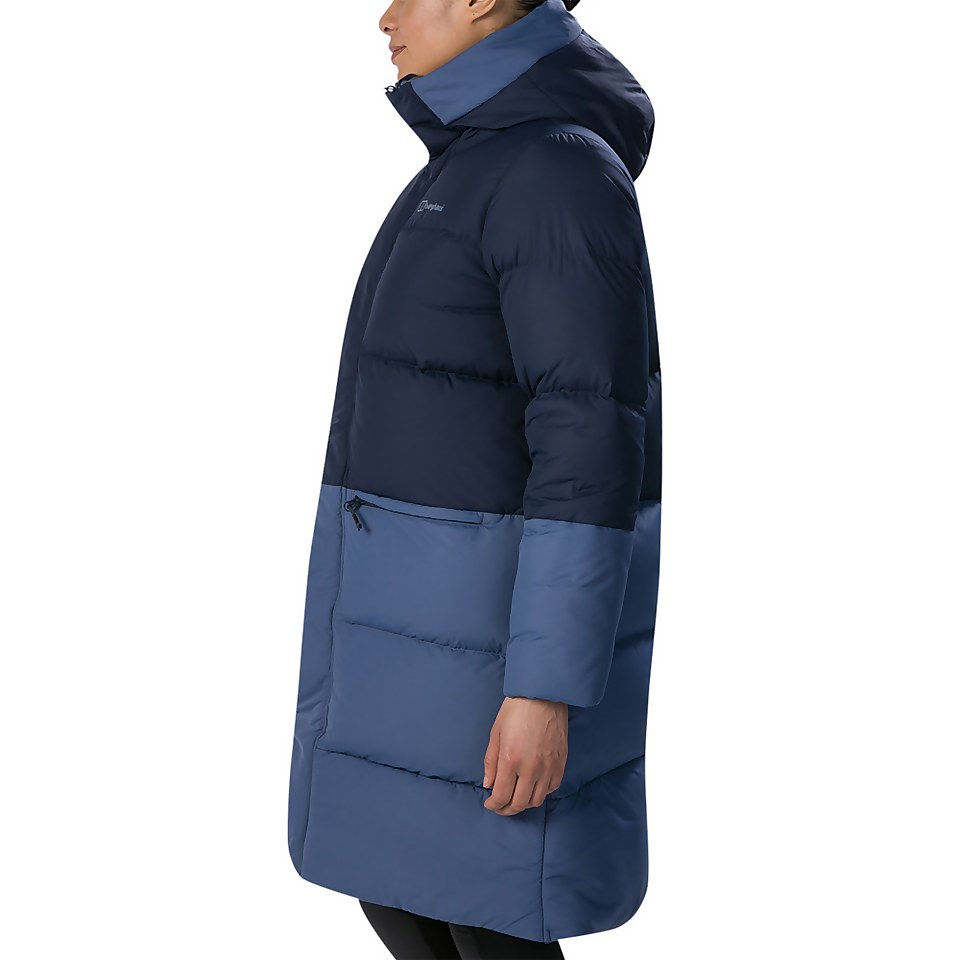 Women's Combust Reflect Long Down Insulated Jacket - Blue