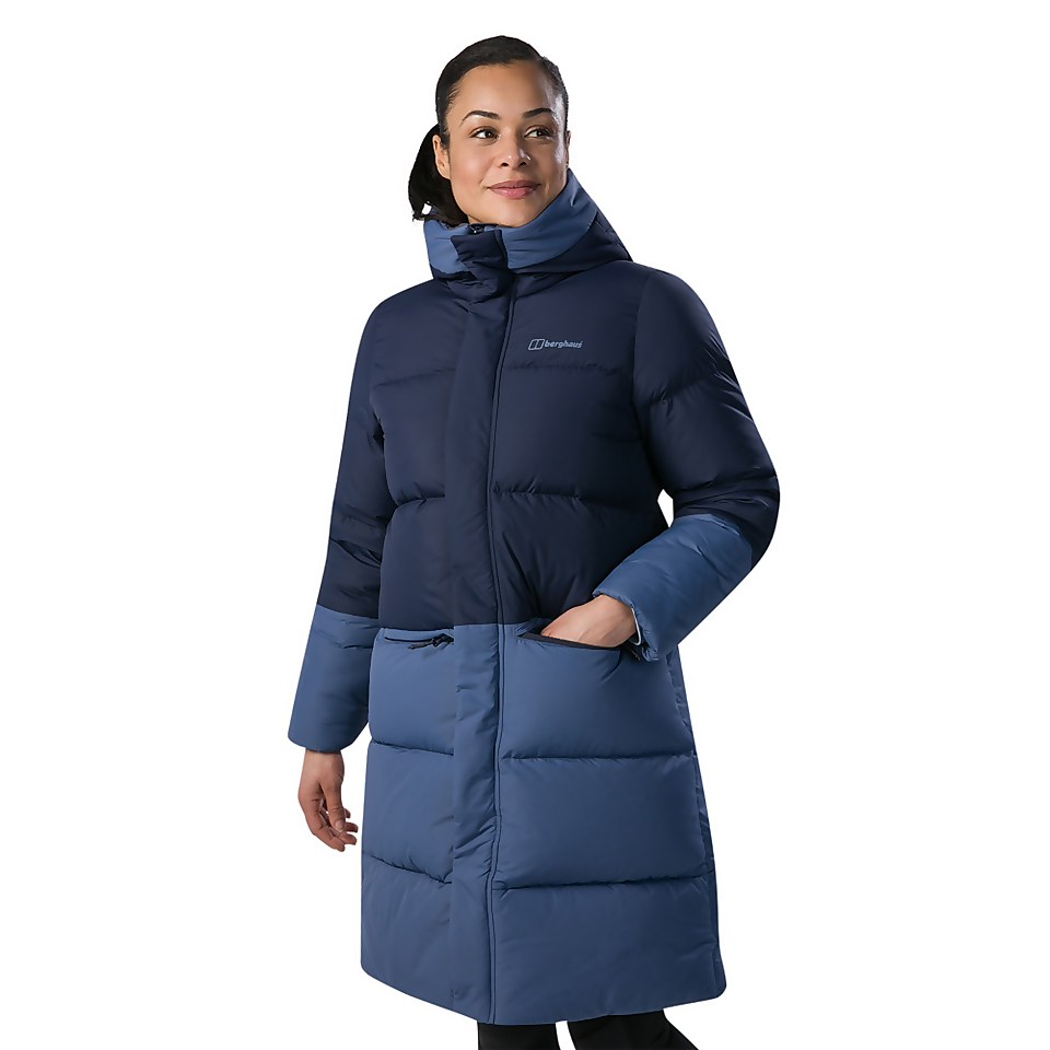 Women's Combust Reflect Long Down Insulated Jacket - Blue