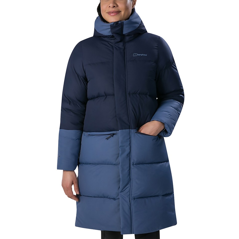 Women's Combust Reflect Long Down Insulated Jacket - Blue