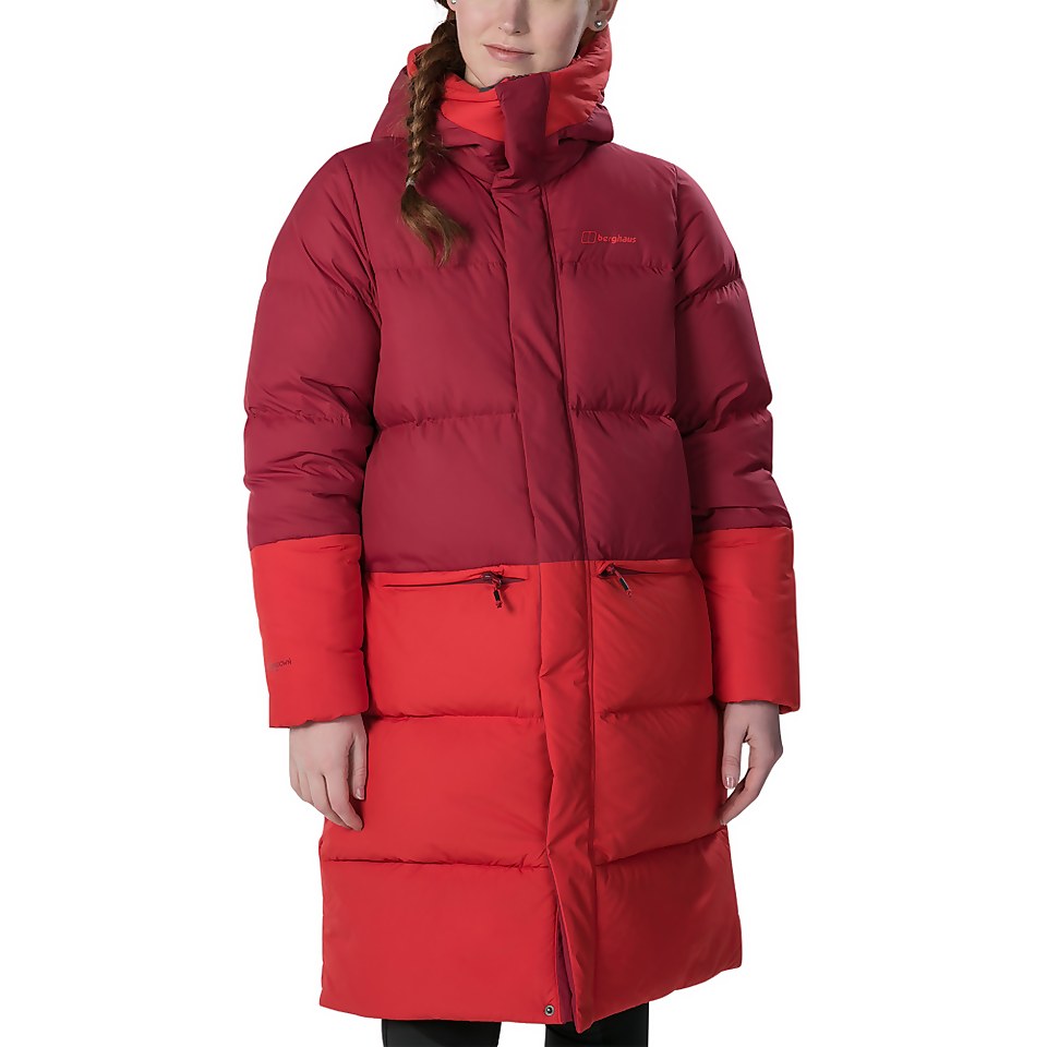 Women's Combust Reflect Long Down Insulated Jacket - Red