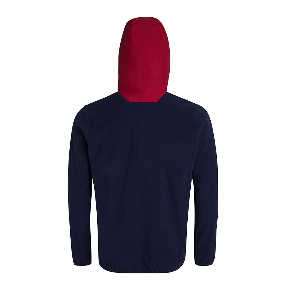Men's Aslam Hooded Half Zip Fleece - Navy / Red
