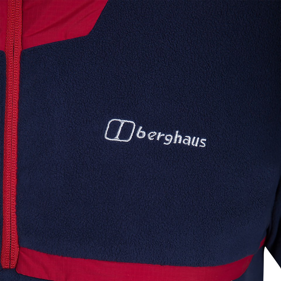 Men's Aslam Hooded Half Zip Fleece - Navy / Red