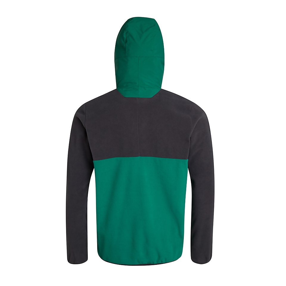 Men's Aslam Hooded Half Zip Fleece - Grey/ Green