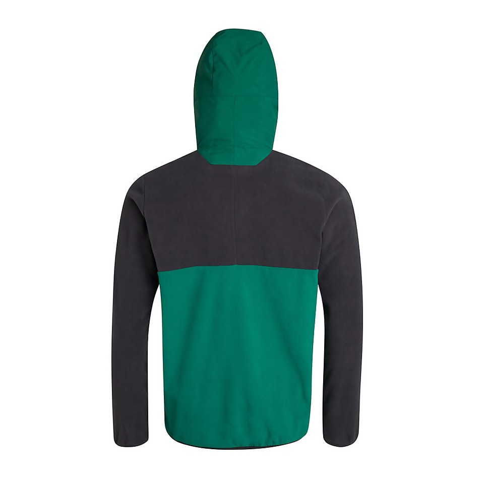 Men's Aslam Hooded Half Zip Fleece - Grey/ Green