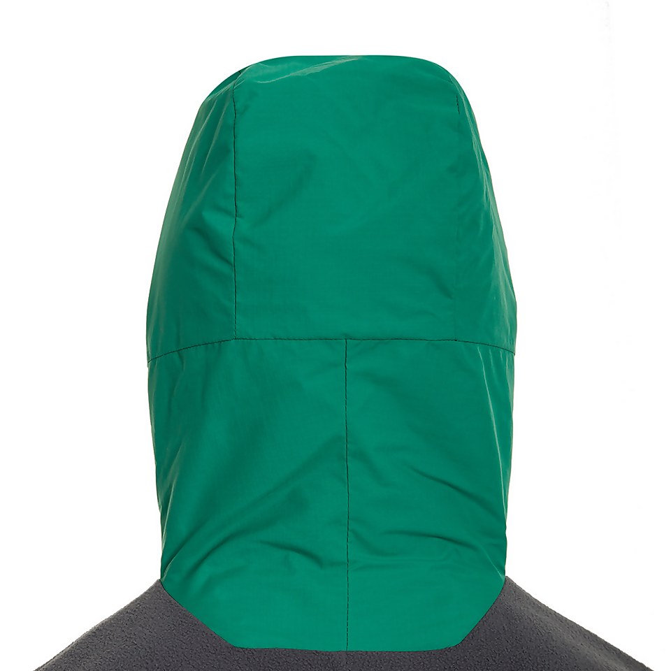 Men's Aslam Hooded Half Zip Fleece - Grey/ Green