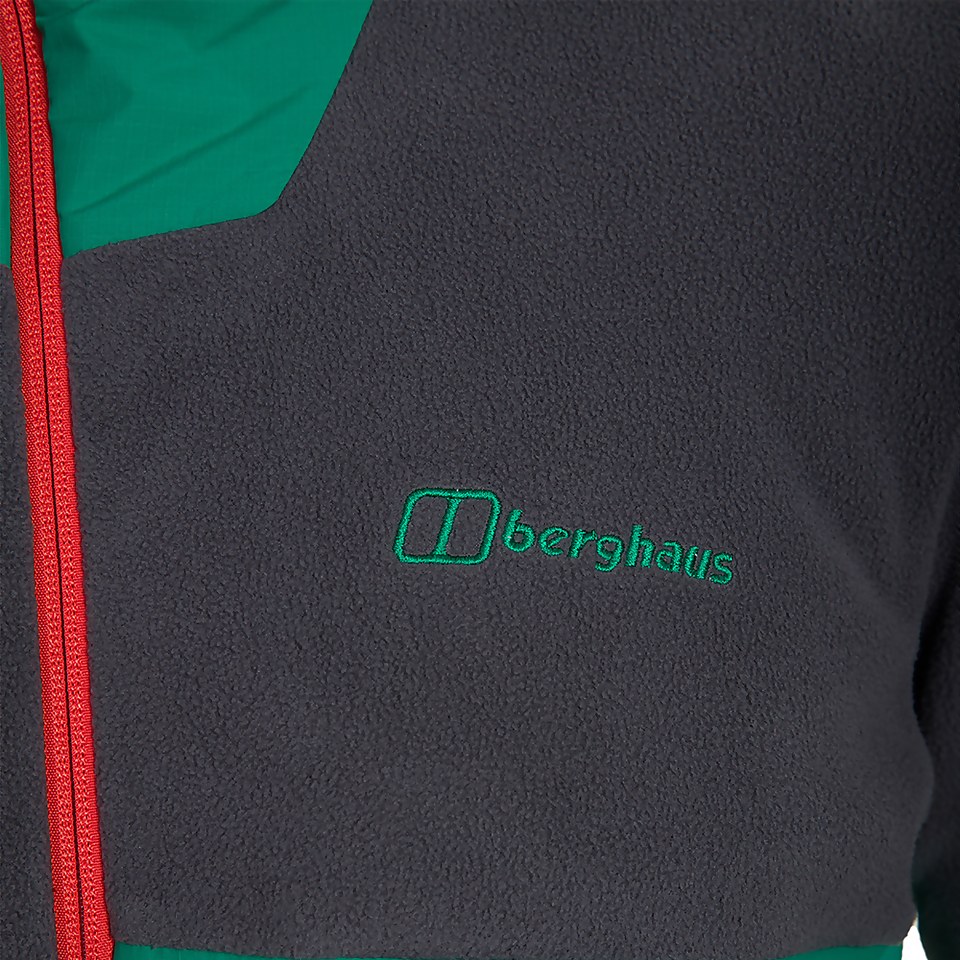 Men's Aslam Hooded Half Zip Fleece - Grey/ Green