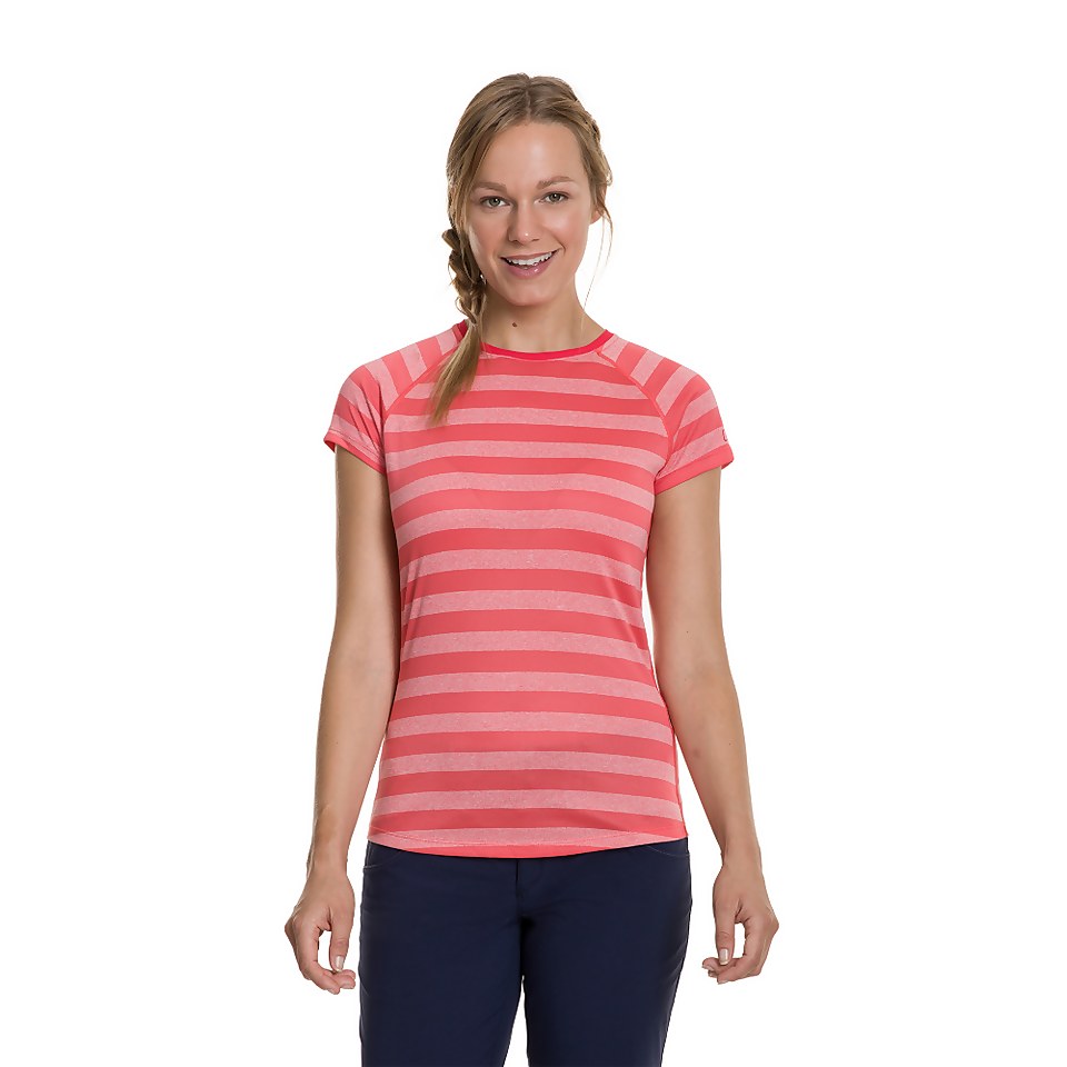 Women's Stripe Tech Tee 2.0 - Red