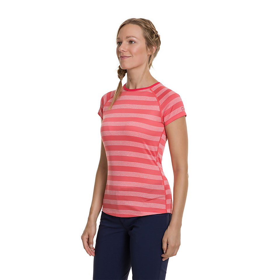 Women's Stripe Tech Tee 2.0 - Red