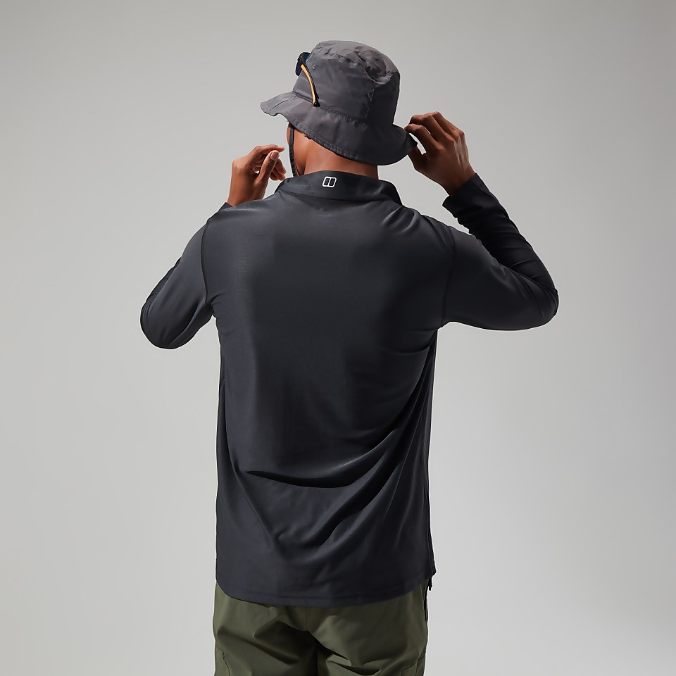 Men's 24/7 Tech Tee Long Sleeve Half Zip - Black