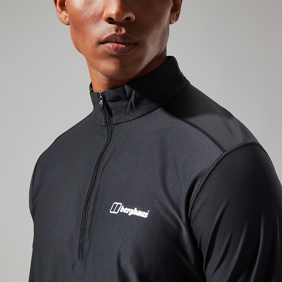 Men's 24/7 Tech Tee Long Sleeve Half Zip - Black