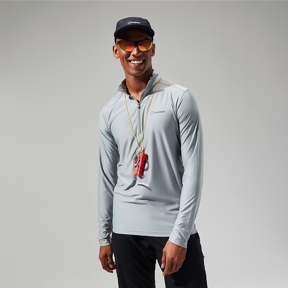 Men's 24/7 Tech Tee Long Sleeve Half Zip - Grey