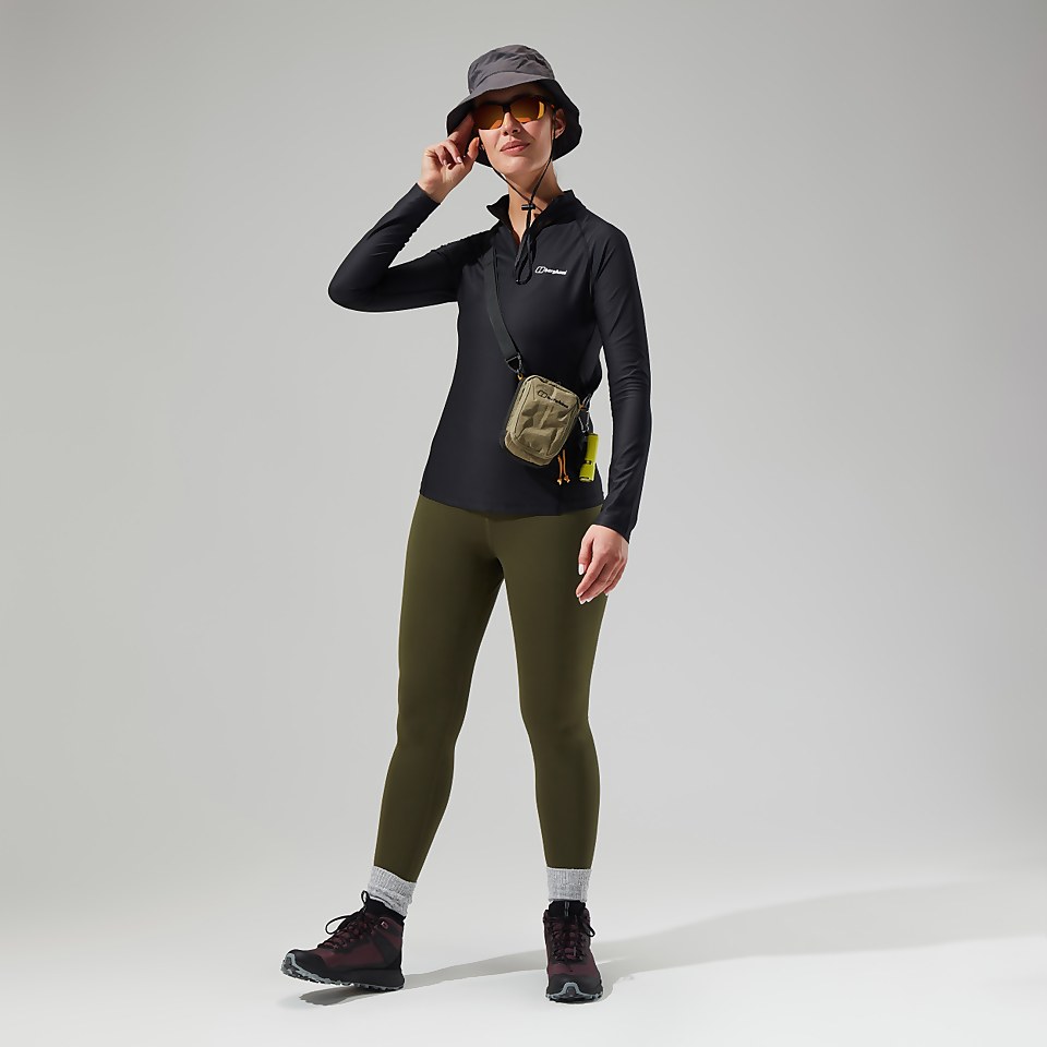 Women's 24/7 Tech Tee Long Sleeve Half Zip - Black