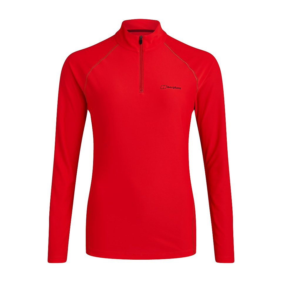 Women's 24/7 Long Sleeve Zip Base Layer - Red