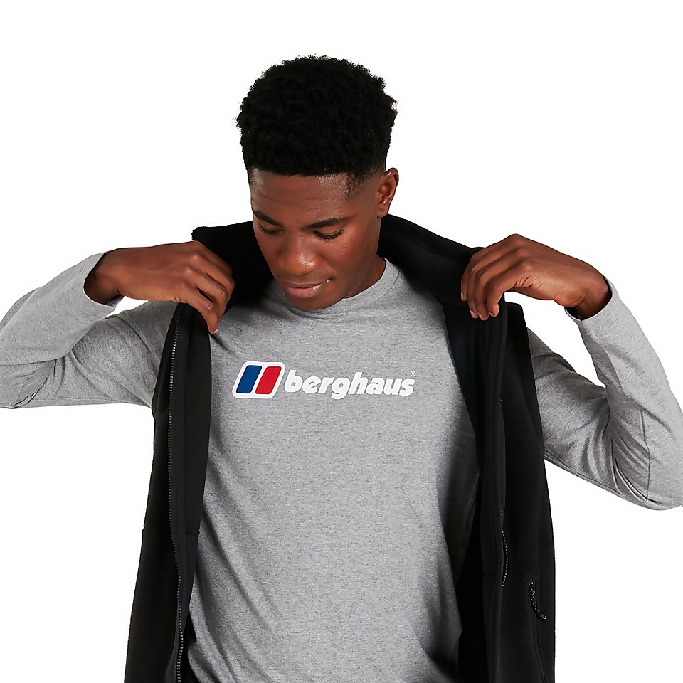 BERGHAUS ORGANIC BIGLOGO LS TSHIRT AM DKGRY/DKGRY