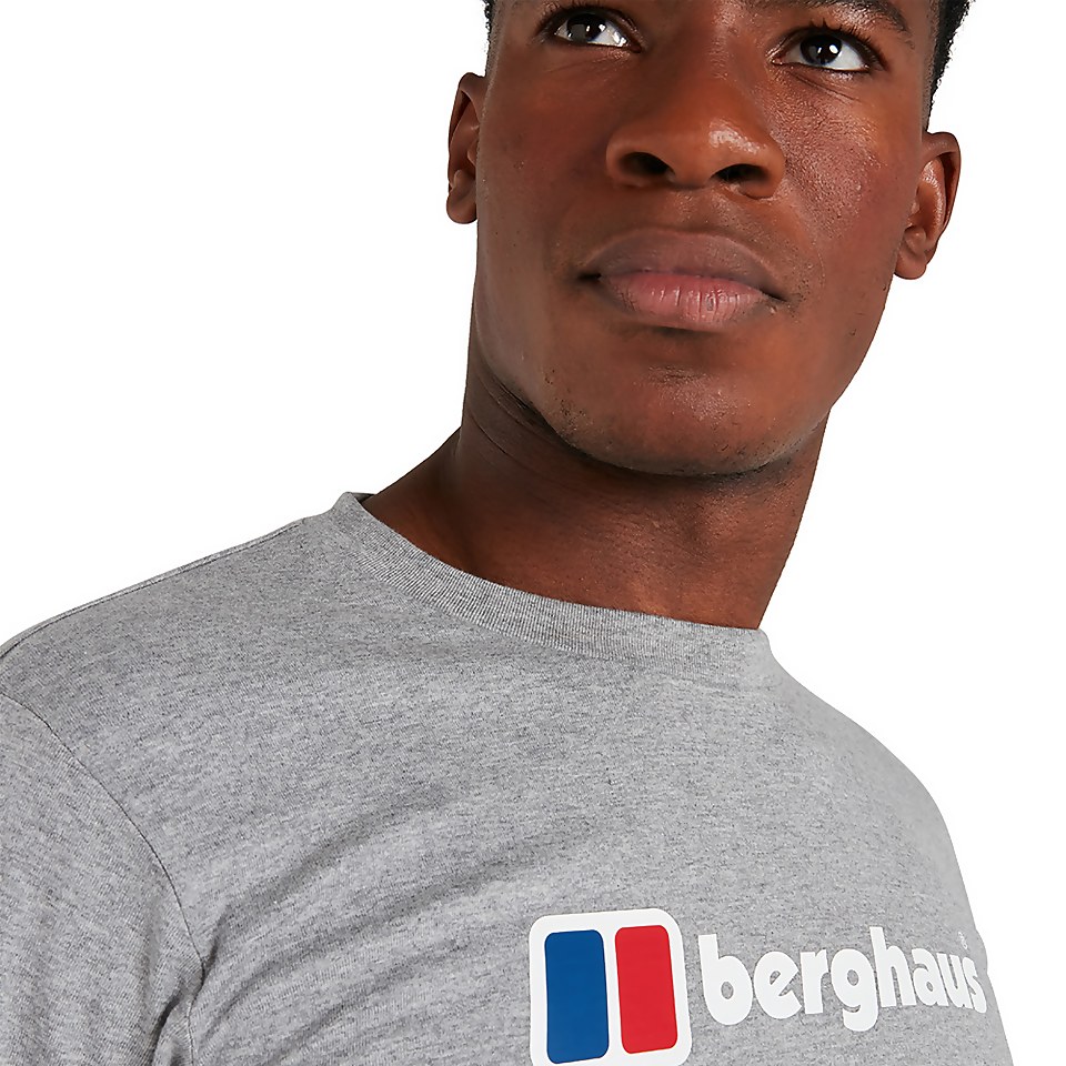 BERGHAUS ORGANIC BIGLOGO LS TSHIRT AM DKGRY/DKGRY