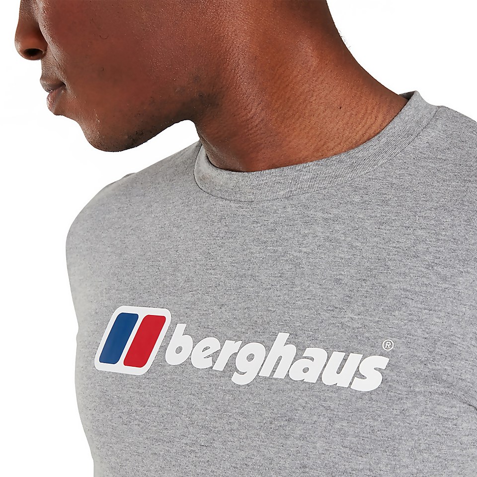 BERGHAUS ORGANIC BIGLOGO LS TSHIRT AM DKGRY/DKGRY