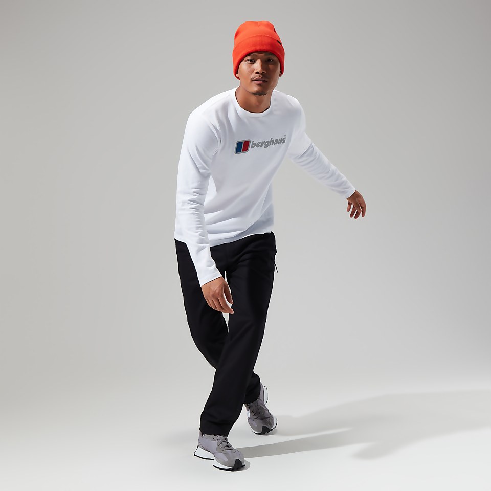 Men's Organic Big Logo Long Sleeve Tee White