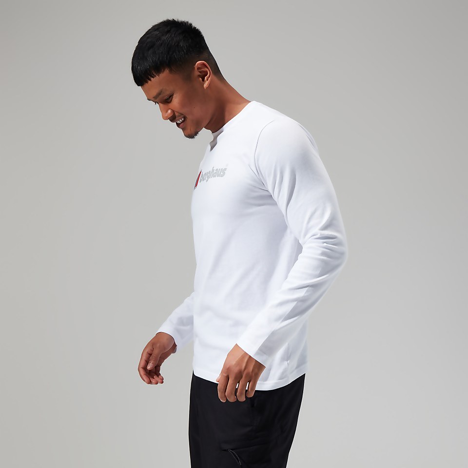 Men's Organic Big Logo Long Sleeve Tee White