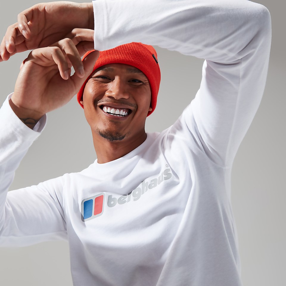 Men's Organic Big Logo Long Sleeve Tee White