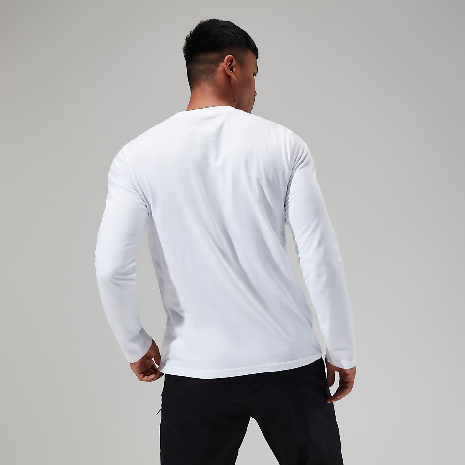 Men's Organic Big Logo Long Sleeve Tee White