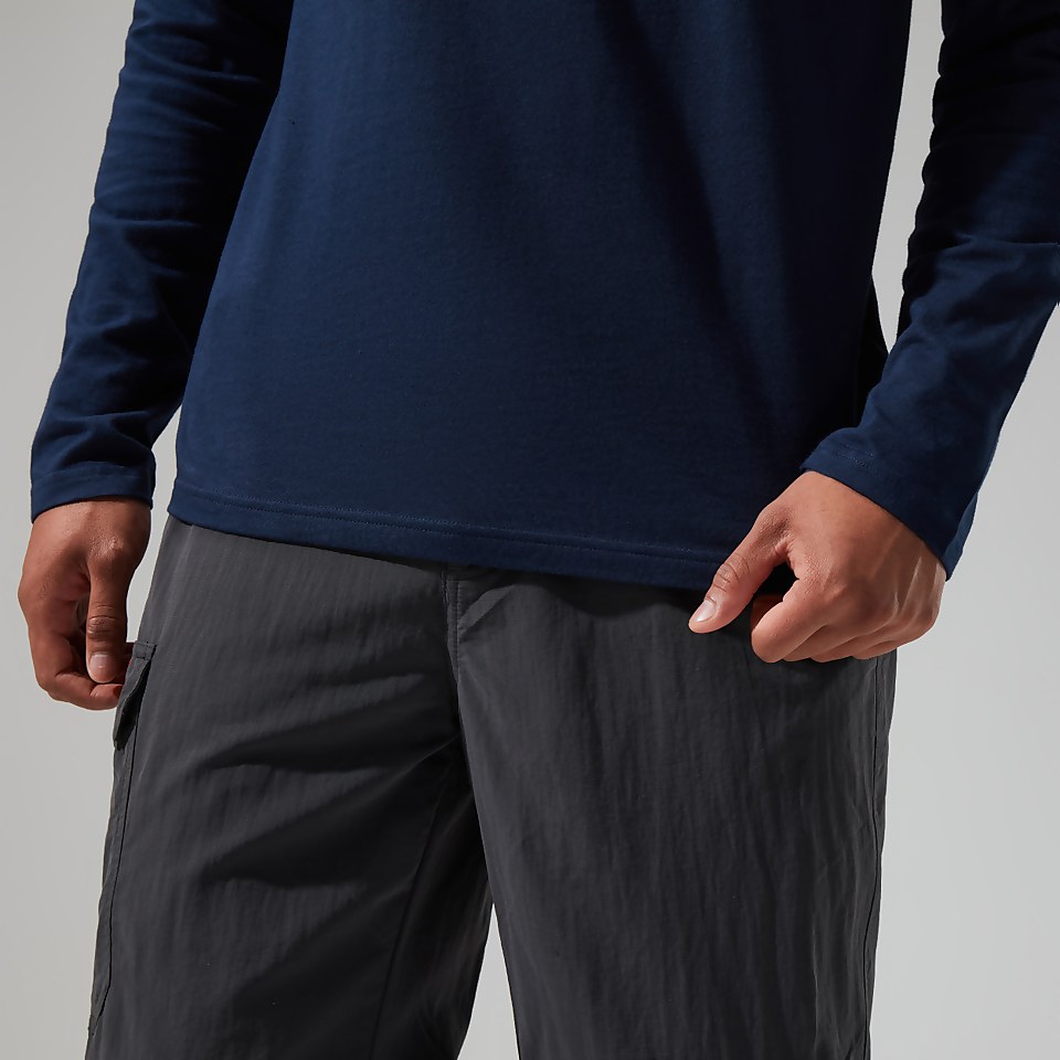 Men's Organic Big Logo Long Sleeve Tee Dark Blue