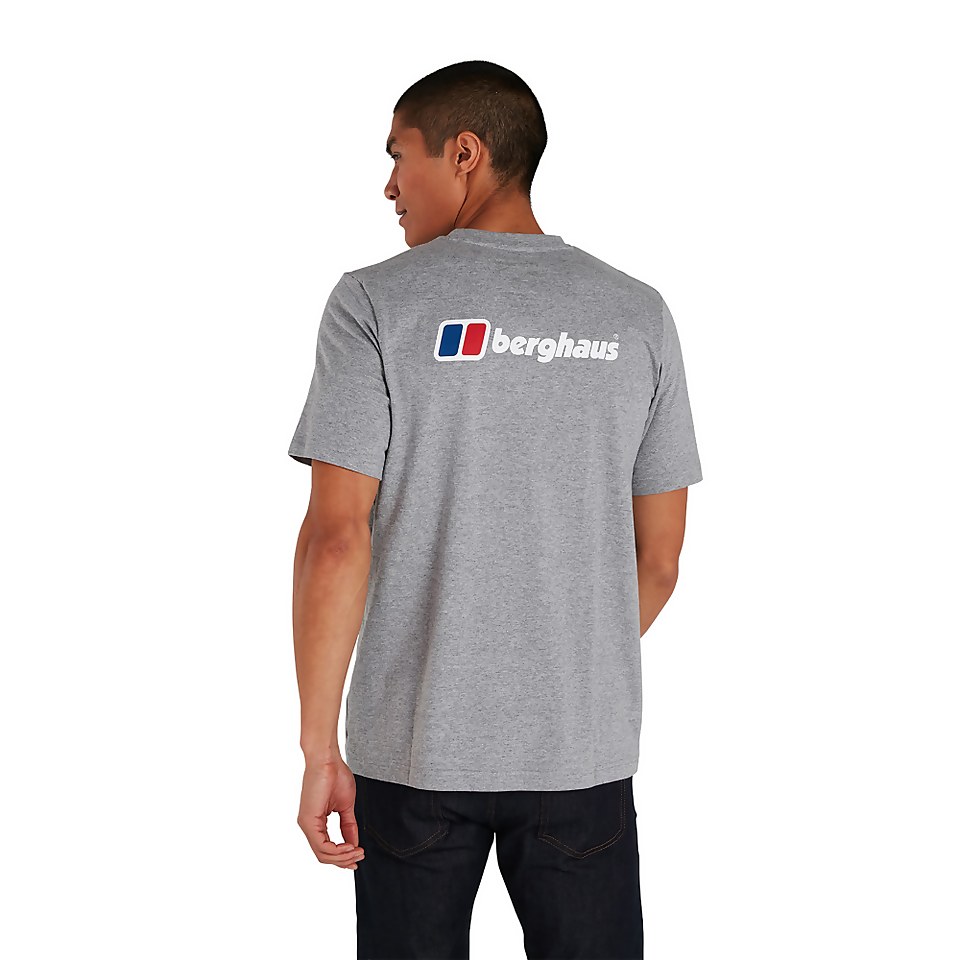 Men's Organic Front & Back Logo T-Shirt Dark Grey