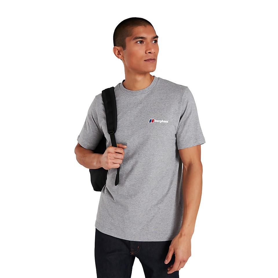 Men's Organic Front & Back Logo T-Shirt Dark Grey
