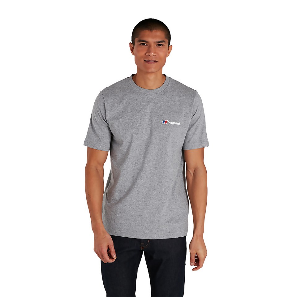 Men's Organic Front & Back Logo T-Shirt Dark Grey