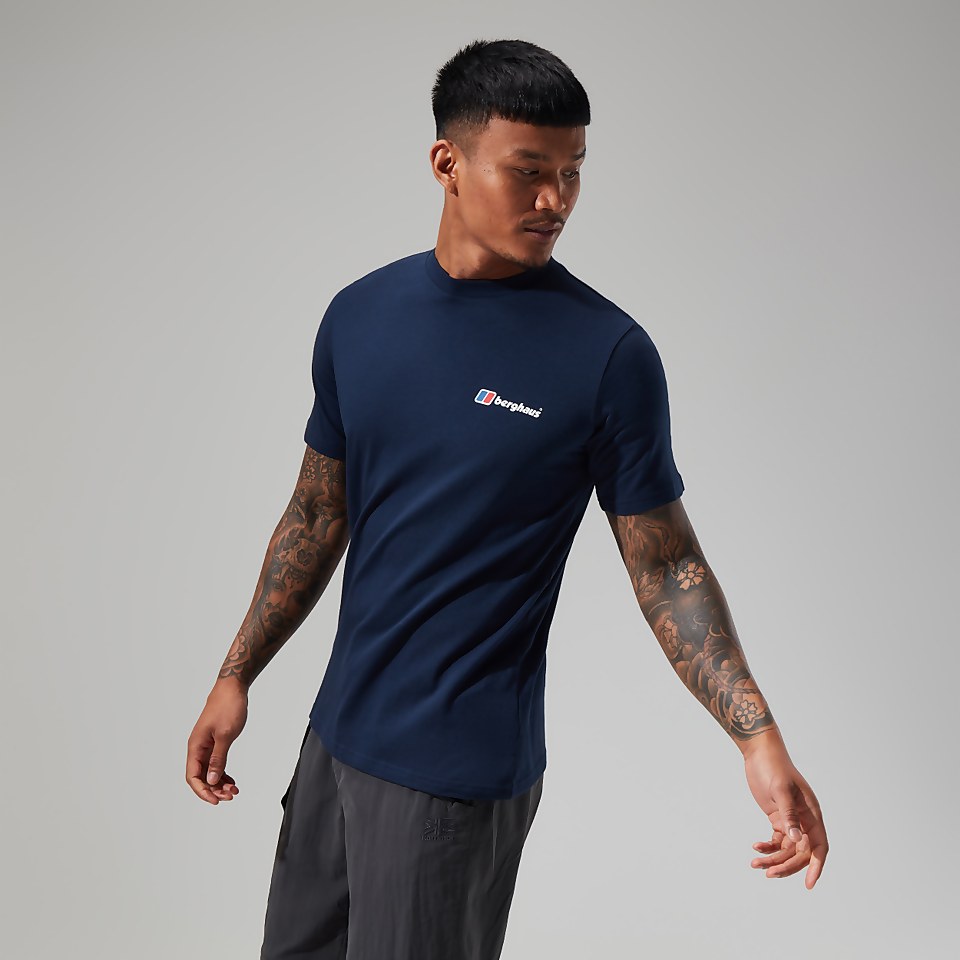 Men's Organic Front & Back Logo Tee Dark Blue