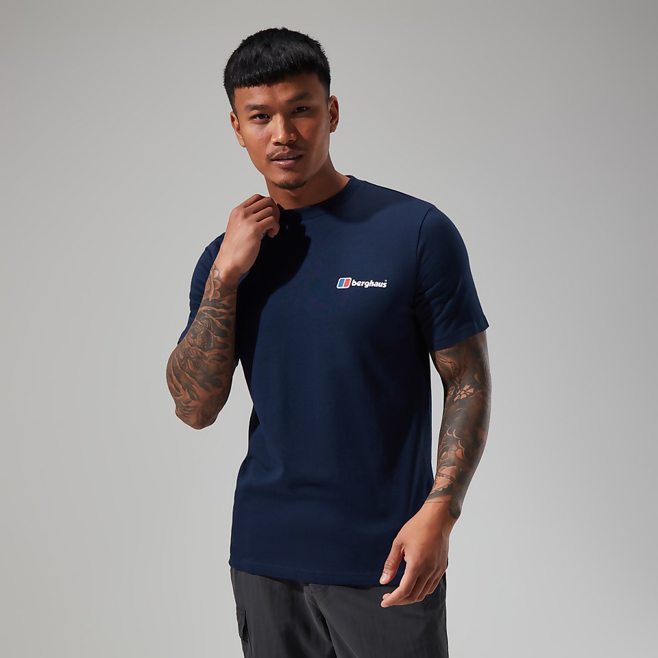 Men's Organic Front & Back Logo Tee Dark Blue