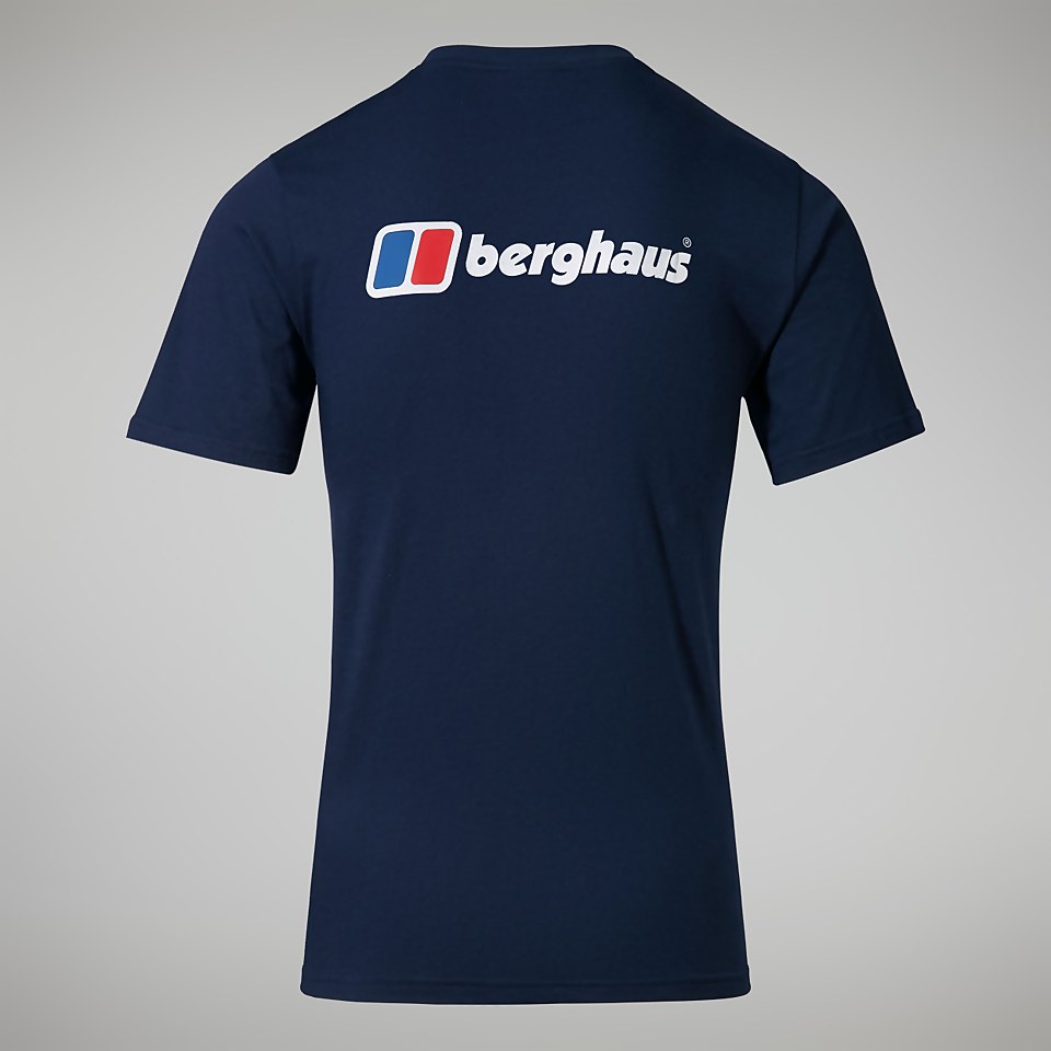 Men's Organic Front & Back Logo Tee Dark Blue
